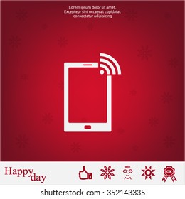 vector wifi symbol on smartphone