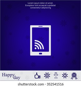 vector wifi symbol on smartphone