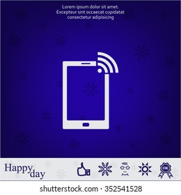 vector wifi symbol on smartphone