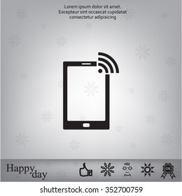 vector wifi symbol on smartphone