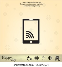 vector wifi symbol on smartphone
