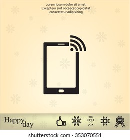 vector wifi symbol on smartphone