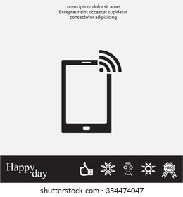 vector wifi symbol on smartphone