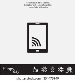 vector wifi symbol on smartphone