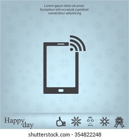 vector wifi symbol on smartphone