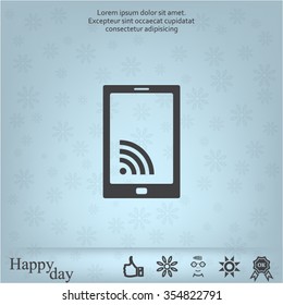 vector wifi symbol on smartphone