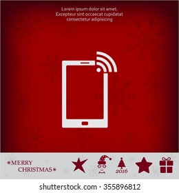 vector wifi symbol on smartphone