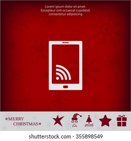 vector wifi symbol on smartphone