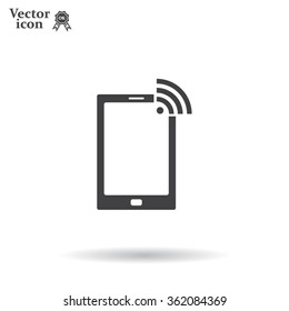 vector wifi symbol on smartphone