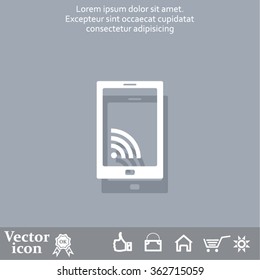 vector wifi symbol on smartphone