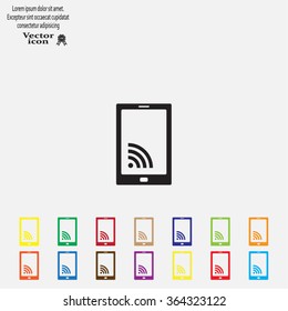 vector wifi symbol on smartphone