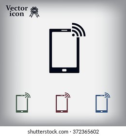vector wifi symbol on smartphone