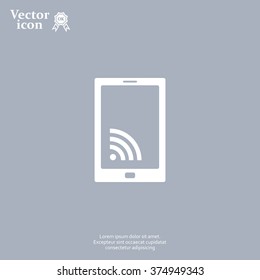 vector wifi symbol on smartphone