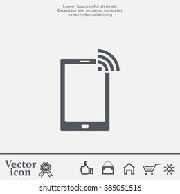 vector wifi symbol on smartphone