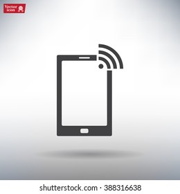 vector wifi symbol on smartphone