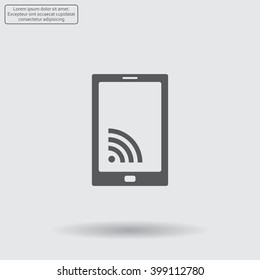 vector wifi symbol on smartphone