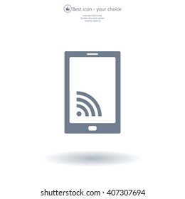 vector wifi symbol on smartphone