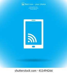 vector wifi symbol on smartphone