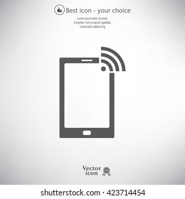 vector wifi symbol on smartphone