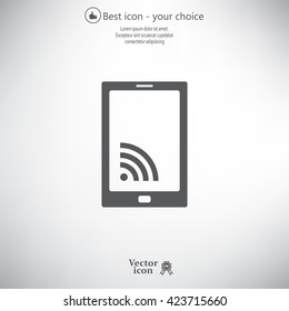 vector wifi symbol on smartphone