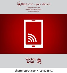 vector wifi symbol on smartphone