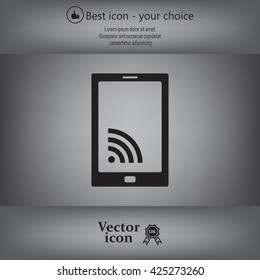 vector wifi symbol on smartphone
