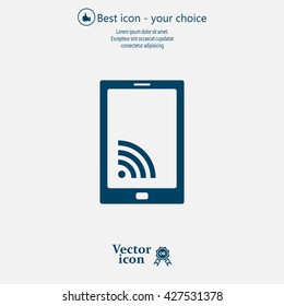 vector wifi symbol on smartphone