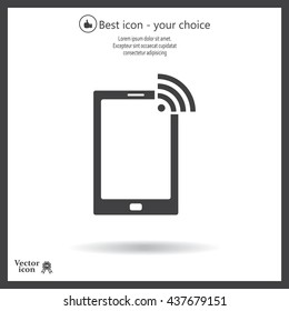 vector wifi symbol on smartphone