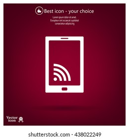vector wifi symbol on smartphone