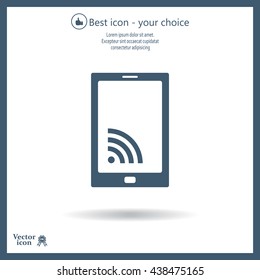 vector wifi symbol on smartphone
