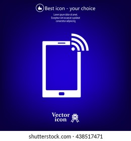 vector wifi symbol on smartphone