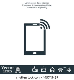 vector wifi symbol on smartphone