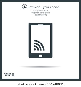 vector wifi symbol on smartphone