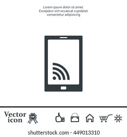 vector wifi symbol on smartphone