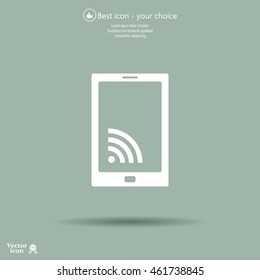 vector wifi symbol on smartphone