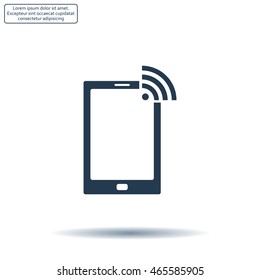 vector wifi symbol on smartphone