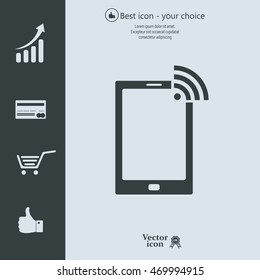 vector wifi symbol on smartphone