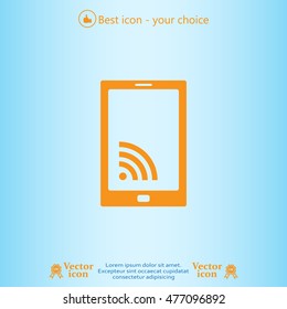 vector wifi symbol on smartphone
