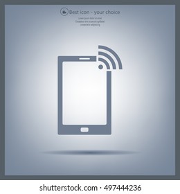 vector wifi symbol on smartphone