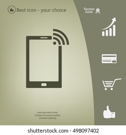 vector wifi symbol on smartphone