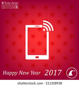vector wifi symbol on smartphone