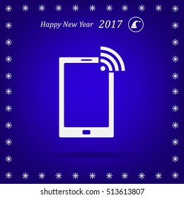 vector wifi symbol on smartphone