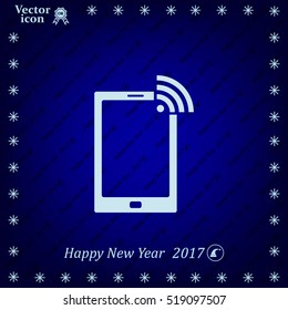 vector wifi symbol on smartphone