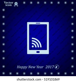 vector wifi symbol on smartphone
