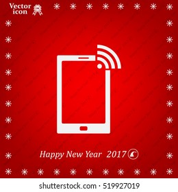 vector wifi symbol on smartphone