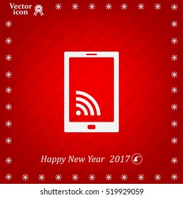 vector wifi symbol on smartphone