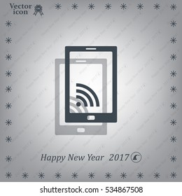 vector wifi symbol on smartphone