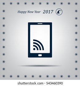 vector wifi symbol on smartphone