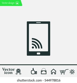vector wifi symbol on smartphone