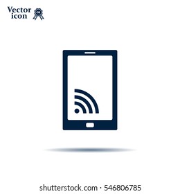 vector wifi symbol on smartphone